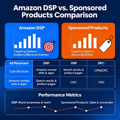 Freepik  Infographic Comparing Amazon Dsp Vs Sponsored Prod  60893